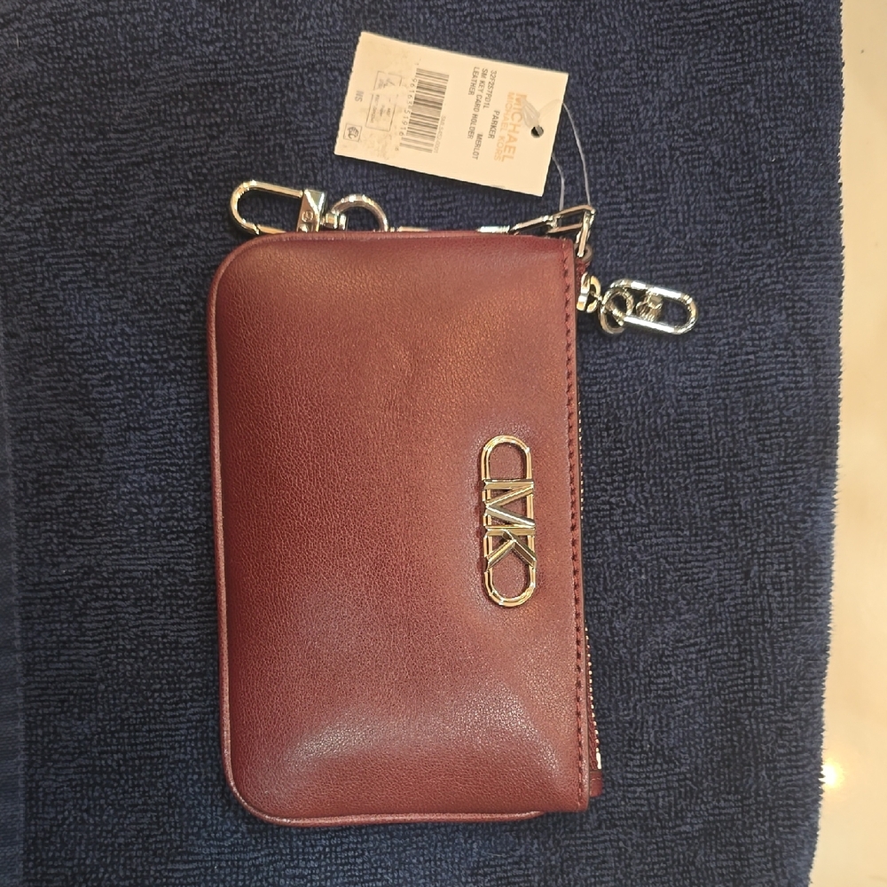 Michael Kors Plum Leather Wristlet